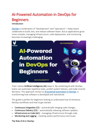 ai ai powered automation in devops for powered