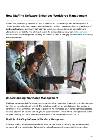how staffing software enhances workforce
