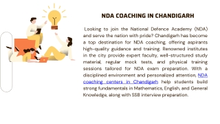 NDA Coaching in chandigarh