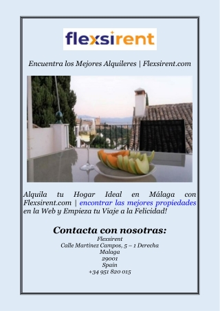 Encuentra los Mejores Alquileres | Flexsirent.com