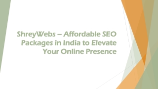 ShreyWebs – Affordable SEO Packages in India to