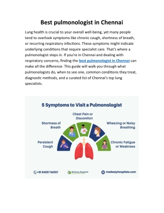 Best pulmonologist in chennai