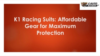 K1 Racing Suits: Affordable Gear for Maximum Protection