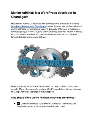 manim adhikari is a wordpress developer