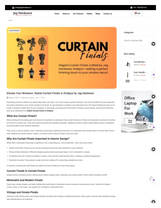 Elevate Your Windows Stylish Curtain Finials in Zirakpur by Jag Hardware