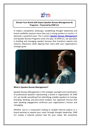 elevate your brand with expert speaker bureau