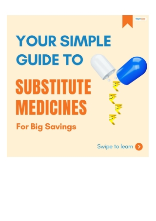 What You Should Know About Substitute Medicines