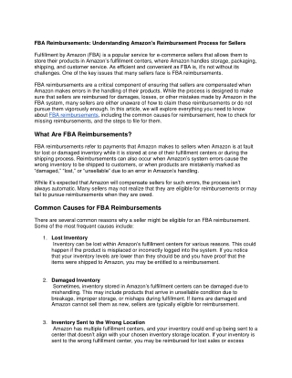 fba reimbursements