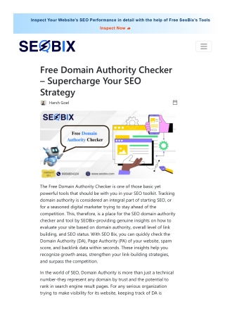 Free Domain Authority Checker