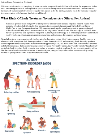 Treatment And Intervention For Autism Range Problem Autism Range Condition Asd