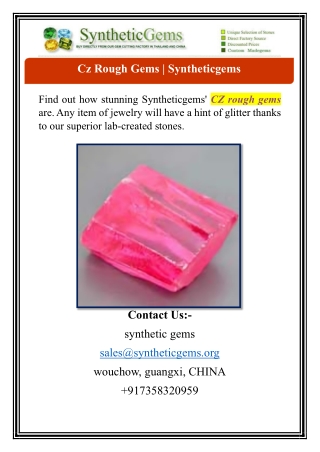 Cz Rough Gems | Syntheticgems