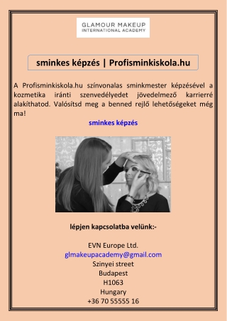 sminkes képzés Profisminkiskola.hu