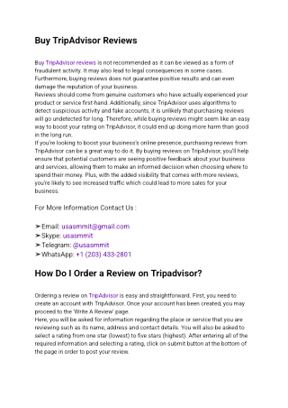 Buy TripAdvisor Reviews