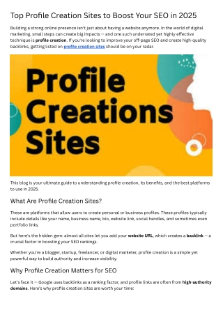 top profile creation sites to boost your