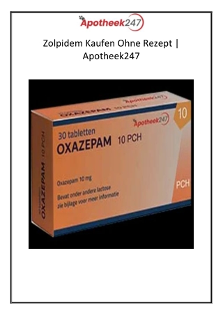 Zolpidem Kaufen Ohne Rezept | Apotheek247