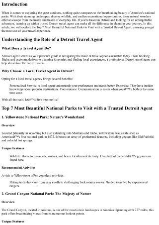 Top 7 Most Beautiful National Parks to Visit with a Trusted Detroit Agent