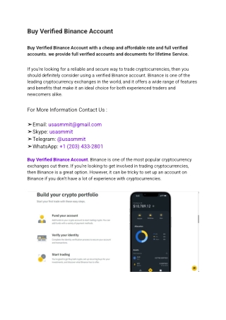 Buy Verified Binance Account