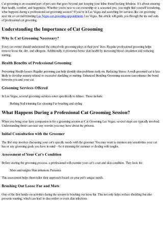 cat grooming is an essential part of pet care