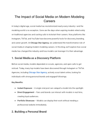 The Impact of Social Media on Modern Modeling Careers