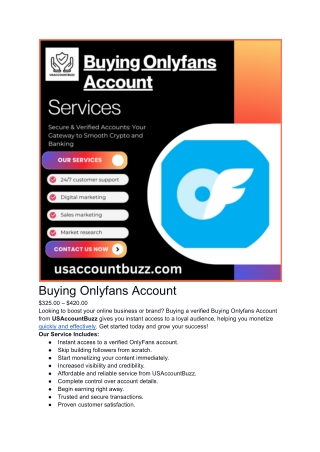 Best Deals to Buying Onlyfans Account Online 2025