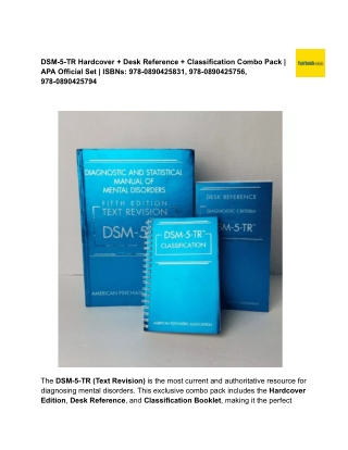 DSM-5-TR Hardcover   Desk Reference   Classification Combo Pack _ APA Official Set _ ISBNs_ 978-0890425831, 978-08904257