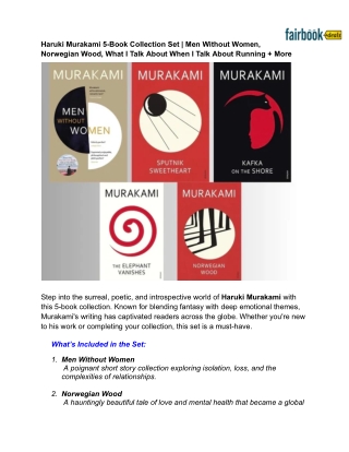 Haruki Murakami 5-Book Collection Set _ Men Without Women, Norwegian Wood, What I Talk About When I Talk About Running