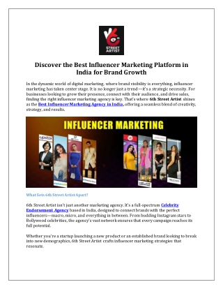 Discover the Best Influencer Marketing Platform in India for Brand Growth