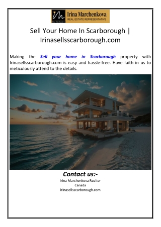 Sell Your Home In Scarborough | Irinasellsscarborough.com
