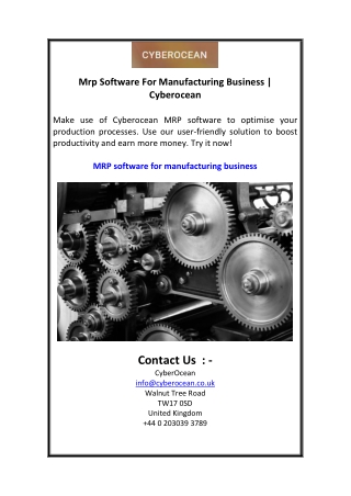 mrp software for manufacturing business cyberocean