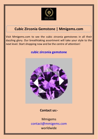 Cubic Zirconia Gemstone Mmigems.com