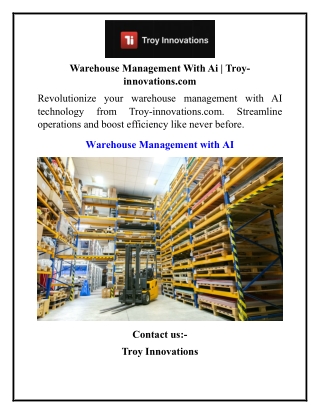 warehouse management withai troy innovations com