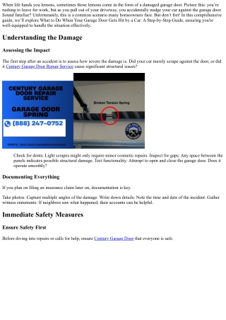 What to Do When Your Garage Door Gets Hit by a Car: A Step-by-Step Guide