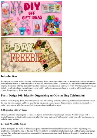 Party Decor 101: Advice for Organizing an Impressive Party