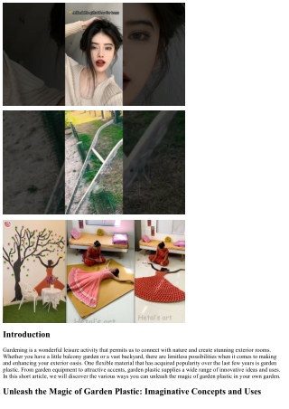 Let loose the Magic of Garden Plastic: Innovative Ideas and Makes Use Of