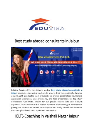 best study abroad consultants in jaipur best