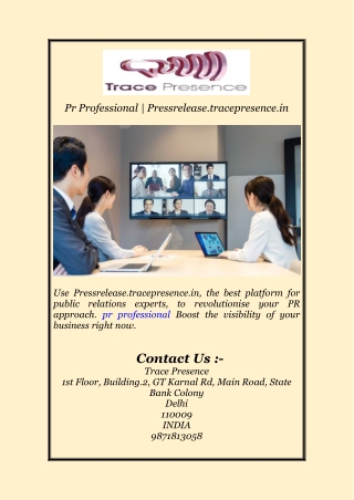 pr professional pressrelease tracepresence in