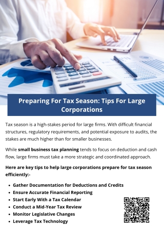 Preparing For Tax Season: Tips For Large Corporations