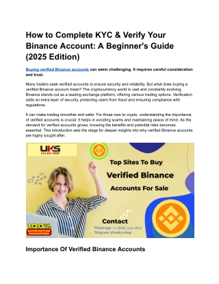 How to Complete KYC & Verify Your Binance Account_ A Beginner's Guide (2025 Edition)