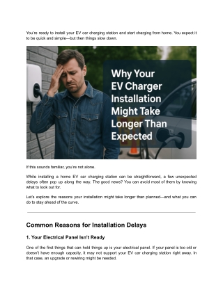 Why Your EV Charger Installation Might Take Longer Than Expected