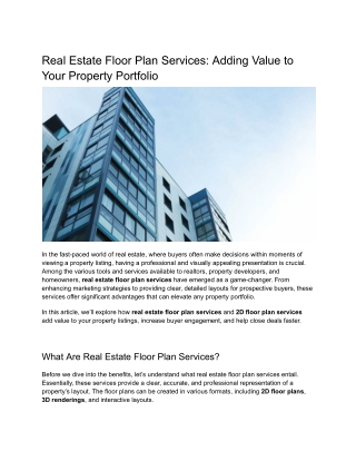 Real Estate Floor Plan Services_ Adding Value to Your Property Portfolio