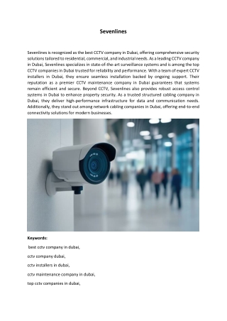 Sevenlines-cctv maintenance company in dubai
