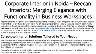 Productive Corporate Interior in Noida Start With Reecan Interiors