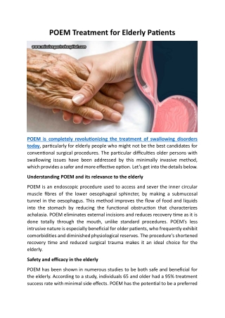 POEM Treatment For Elderly Patients