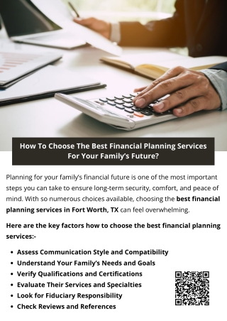 How To Choose The Best Financial Planning Services For Your Family’s Future?