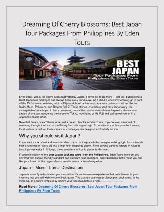 Japan Tour Packages