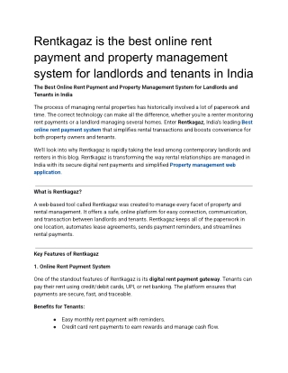 Best Online Rent Payment & Property Management System _ Rentkagaz