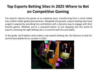 top esports betting sites in 2025 where