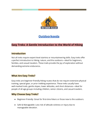 Easy Treks_ A Gentle Introduction to the World of Hiking 1