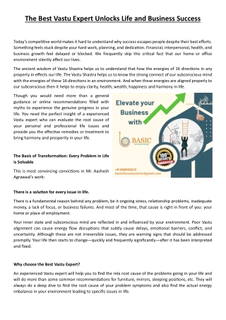 The Best Vastu Expert Unlocks Life and Business Success