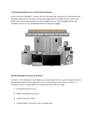 5 Life-Changing Appliances You Can Rent Instead of Buying